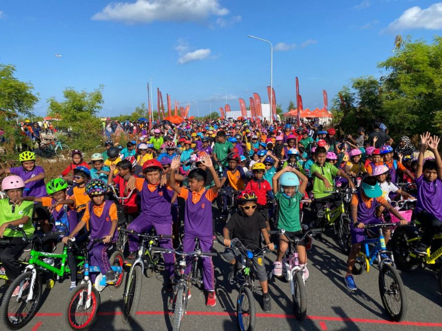 Cycling event on the Hulhumalé promenade, Maldives